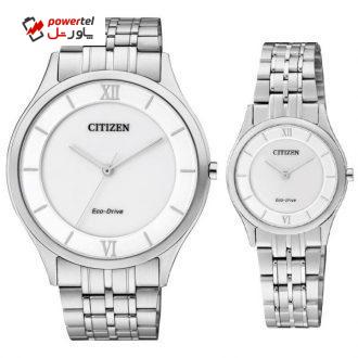 ست ساعت مچی عقربه ای زنانه و مردانه سیتی زن مدل AR0070-51A EG3220-58A