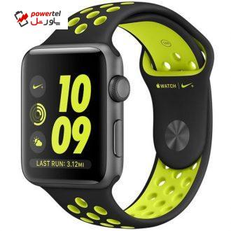 ساعت هوشمند اپل واچ سری 2 مدل Nike Plus 42mm Space Gray with Black/Volt Band