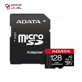 کارت حافظه microSD ای دیتا مدل HIGH ENDURANCE کلاس A2 V30 استاندارد UHS-I U3 سرعت 100MBps ظرفیت 128 گیگابایت به همراه آداپتور SD کارت حافظه microSD ای دیتا مدل HIGH ENDURANCE کلاس A2 V30 استاندارد UHS-I U3 سرعت 100MBps ظرفیت 128 گیگابایت به همراه آداپتور SD