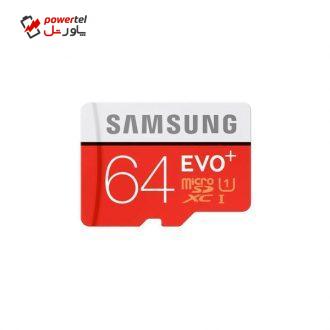 کارت حافظه microSDXC سامسونگ مدل Evo Plus کلاس 10 استاندارد UHS-I U3 سرعت 80MBps ظرفیت 64 گیگابایت کارت حافظه microSDXC سامسونگ مدل Evo Plus کلاس 10 استاندارد UHS-I U3 سرعت 80MBps ظرفیت 64 گیگابایت