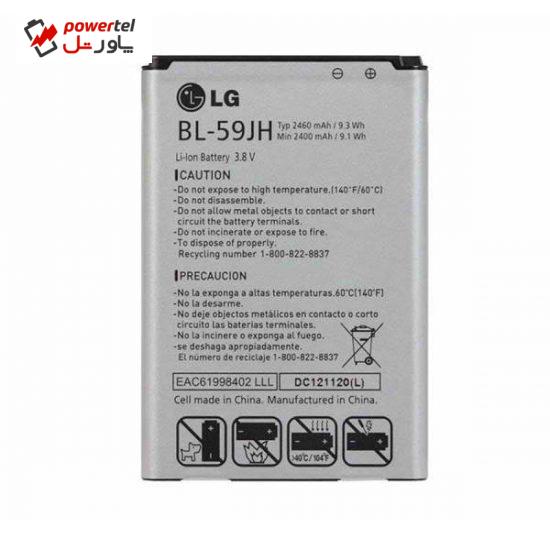 باتری موبایل مدل BL-59-jh ظرفیت 2460 میلی آمپر ساعت مناسب برای گوشی موبایل ال جی optimus f3