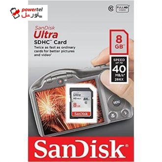 کارت حافظه SDHC سن دیسک مدل Ultra کلاس 10 استاندارد UHS-I U1 سرعت 266X 40MBps ظرفیت 8 گیگابایت کارت حافظه SDHC سن دیسک مدل Ultra کلاس 10 استاندارد UHS-I U1 سرعت 266X 40MBps ظرفیت 8 گیگابایت