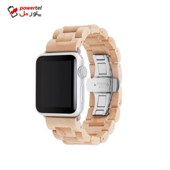 بند ساعت چوبی وودسسوریز مدل EcoStrap مناسب برای اپل واچ 42 میلیمتری