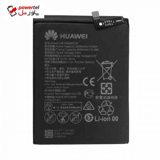 باتری موبایل مدل HB396689ECW ظرفیت 4000 میلی آمپر ساعت مناسب برای گوشی موبایل هوآوی  y9  2019