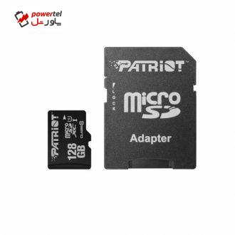 کارت حافظه میکرو اس دی پتریوت سری LX سرعت 85MB/s ظرفیت 128 گیگابایت همراه با آداپتور