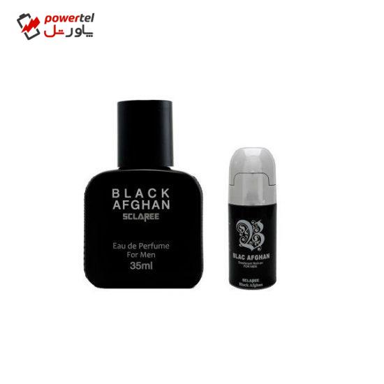 ادو پرفیوم مردانه اسکلاره مدل Black Afghan حجم 35 میلی لیتر به همراه رول ضد تعریق مردانه اسکلاره مدل Blac Afghan حجم 60 میلی لیتر