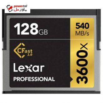 کارت حافظه CF لکسار مدل Professional CFast 2.0 سرعت 3600X 540MBps ظرفیت 128 گیگابایت
