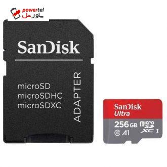 کارت حافظه microSDXC سن دیسک مدل Ultra A1 کلاس 10 استاندارد UHS-I سرعت 95MBps 633X ظرفیت 256 گیگابایت