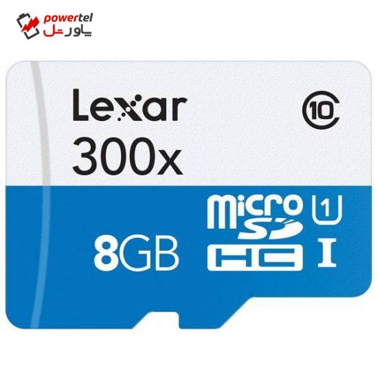 کارت حافظه microSDHC لکسار مدل High-Performance کلاس 10 استاندارد UHS-I U1 سرعت 45MBps ظرفیت 8 گیگابایت