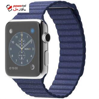 ساعت مچی هوشمند اپل واچ مدل 42mm Stainless Steel Case With Large Bright Blue Leather Loop
