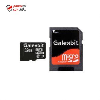 کارت حافظه MicroSD گلکسبیت کلاس 10 استاندارد U1 سرعت 45MBps همراه با آداپتور SD ظرفیت 32GB