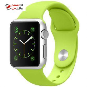ساعت مچی هوشمند اپل واچ مدل 38mm Silver Aluminum Case With Green Sport Band