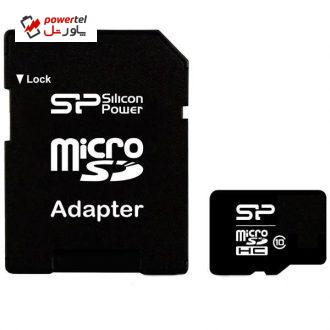 کارت حافظه microSDHC سیلیکون پاور کلاس 10 همراه با آداپتور SD ظرفیت 8 گیگابایت کارت حافظه microSDHC سیلیکون پاور کلاس 10 همراه با آداپتور SD ظرفیت 8 گیگابایت