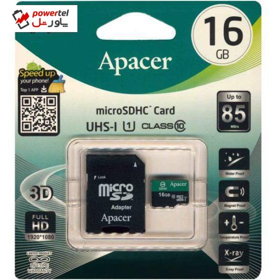 کارت حافظه اپیسر مدل Color Ultra High Speed کلاس 10 استاندارد UHS-I U1 سرعت 85MBps همراه با آداپتور SD ظرفیت 16 گیگابایت