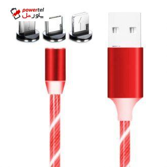 کابل تبدیل USB به microUSB / USB-C / لایتنینگ ایکس کابل مدل X360 طول 1 متر کابل تبدیل USB به microUSB / USB-C / لایتنینگ ایکس کابل مدل X360 طول 1 متر