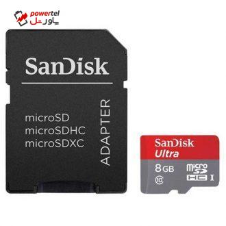 کارت حافظه microSDHC سن دیسک مدل Ultra  کلاس 10 استاندارد UHS-I سرعت 48MBps 320X ظرفیت 8 گیگابایت
