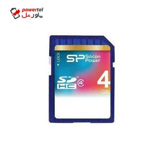 کارت حافظه SDHC سیلیکون پاور کلاس 4 سرعت 120MBps ظرفیت 4 گیگابایت