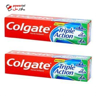 خمیر دندان کلگیت سری original mint مدل triple action حجم 50 میلی لیتر مجموعه 2 عددی