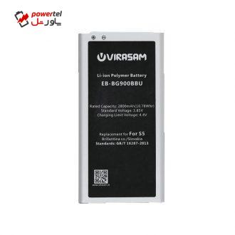 باتری موبایل ویراسام مدل S5  ظرفیت ۲۸۰۰ میلی آمپر ساعت مناسب برای گوشی موبایل سامسونگ  Galaxy S5