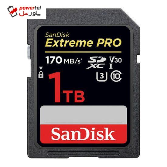 کارت حافظه SDXC سن دیسک مدل Extreme Pro V30 کلاس 10 استاندارد UHS-I U3 سرعت 170mbps ظرفیت 1 ترابایت