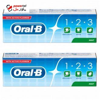 خمیر دندان اورال- بی مدل 1.2.3 حجم 100 میلی لیتر بسته 2 عددی