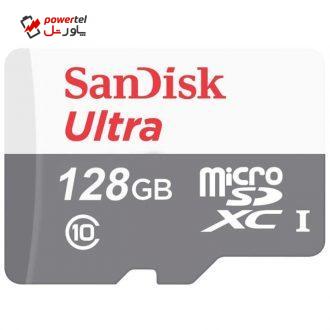 کارت حافظه microSDXC سن دیسک مدل Ultra کلاس 10 استاندارد UHS-I U1 سرعت 100MBps  ظرفیت 128 گیگابایت
