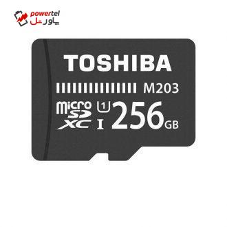 کارت حافظه microSDHC توشیبا مدل M203 کلاس 10 استاندارد UHS-I سرعت 100MBps ظرفیت 256 گیگابایت کارت حافظه microSDHC توشیبا مدل M203 کلاس 10 استاندارد UHS-I سرعت 100MBps ظرفیت 256 گیگابایت
