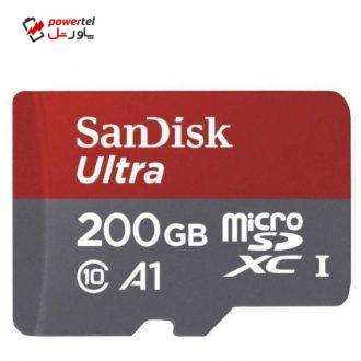 کارت حافظه‌ microSDXC سن دیسک مدل A1 کلاس 10 استاندارد UHS-I سرعت 100MBps ظرفیت 200 گیگابایت