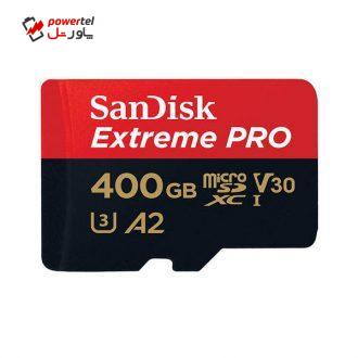 کارت حافظه microSDXC سن دیسک مدل Extreme PRO کلاس A2 استاندارد UHS-I U3 سرعت 170MBs ظرفیت 400 گیگابایت