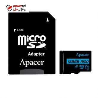 کارت حافظه microSDXC اپیسر مدل V30 A1 کلاس 10 استاندارد UHS-I U3 سرعت 100MBps ظرفیت128گیگابایت به همراه آداپتور SD کارت حافظه microSDXC اپیسر مدل V30 A1 کلاس 10 استاندارد UHS-I U3 سرعت 100MBps ظرفیت128گیگابایت به همراه آداپتور SD