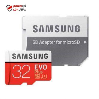 کارت حافظه microSDHC مدل Evo Plus کلاس 10 استاندارد UHS-I U1 سرعت 95MBps ظرفیت 32 گیگابایت به همراه با آداپتور SD