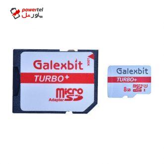 کارت حافظه microSDHC گلکسبیت مدل Turbo+ کلاس 10 استاندارد UHS-I سرعت 80MBps ظرفیت 8 گیگابایت به همراه آداپتور SD