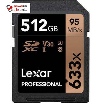 کارت حافظه SDHC لکسار مدل Professional کلاس 10 استاندارد UHS-I U3 سرعت 95MBps ظرفیت 512 گیگابایت کارت حافظه SDHC لکسار مدل Professional کلاس 10 استاندارد UHS-I U3 سرعت 95MBps ظرفیت 512 گیگابایت