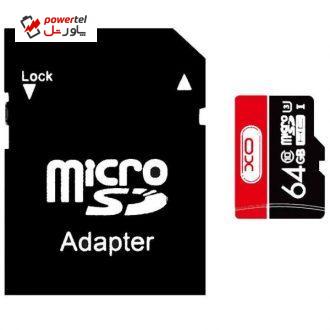 کارت حافظه microSDHC ایکس او مدل SPEED FLASH کلاس 10 استاندارد UHS-I U3 سرعت 90MBps ظرفیت 64 گیگابایت به همراه آداپتور SD کارت حافظه microSDHC ایکس او مدل SPEED FLASH کلاس 10 استاندارد UHS-I U3 سرعت 90MBps ظرفیت 64 گیگابایت به همراه آداپتور SD