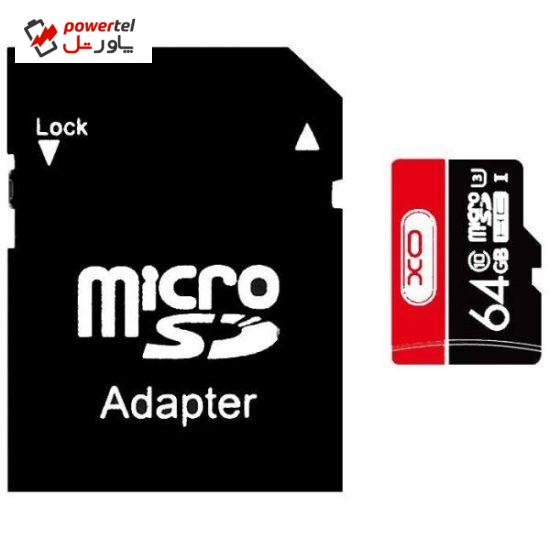 کارت حافظه microSDHC ایکس او مدل SPEED FLASH کلاس 10 استاندارد UHS-I U3 سرعت 90MBps ظرفیت 64 گیگابایت به همراه آداپتور SD