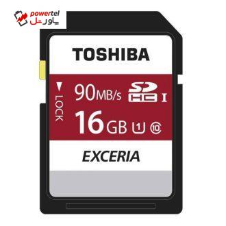 کارت حافظه SDHC توشیبا مدل Exceria N302 کلاس 10 استاندارد UHS-I U1 سرعت 90MBps ظرفیت 16 گیگابایت
