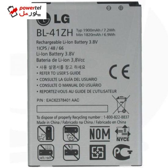 باتری موبایل مدل BL-41ZH با ظرفیت 1900mAh مناسب برای گوشی موبایل ال جی L50