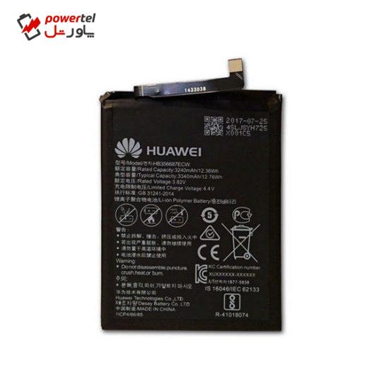 باتری مدل Hb356687ecw ظرفیت 3340 میلی آمپر  ساعت مناسب برای گوشی هوآوی nova 2 plus