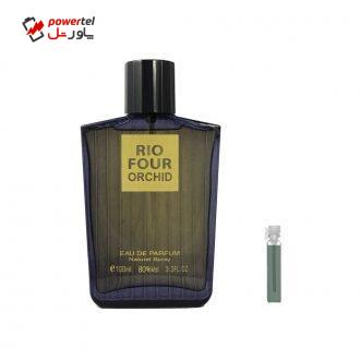 ادو پرفیوم مردانه ریو کالکشن مدل Rio Four Orchid حجم 100ml به همراه عطر جیبی ادو پرفیوم مردانه ریو کالکشن مدل Rio Four Orchid حجم 100ml به همراه عطر جیبی