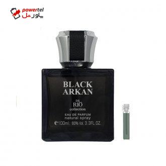 ادو پرفیوم مردانه ریو کالکشن مدل Rio Black Arkan حجم 100ml به همراه عطر جیبی ادو پرفیوم مردانه ریو کالکشن مدل Rio Black Arkan حجم 100ml به همراه عطر جیبی