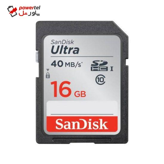 کارت حافظه SDXC سن دیسک مدل  Ultra   کلاس 10 استاندارد SDHCسرعت 40MBps ظرفیت 16 گیگابایت