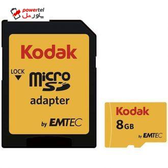 کارت حافظه microSDHC امتک کداک کلاس 10 استاندارد UHS-I U1  سرعت 85MBps 580X ظرفیت 8 گیگا بایت به همراه آداپتور SD