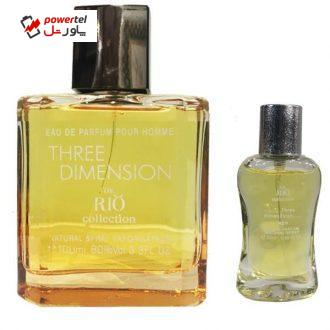 ادو پرفیوم مردانه ریو کالکشن مدل Rio Three Dimension حجم 100ml به همراه Rio Three Dimension  حجم 20ml هدیه