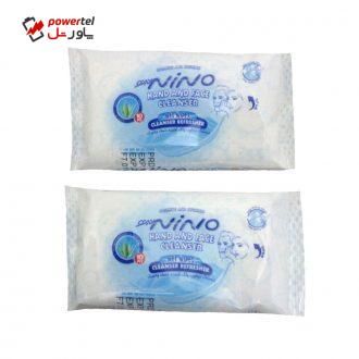 دستمال مرطوب پاک کننده نینو مدل N117 بسته دو عددی