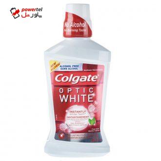 دهانشویه کلگیت مدل Optic White حجم 500 میلی لیتر