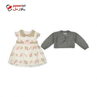 ست پیراهن و ژاکت دخترانه مونا رزا مدل 2141236-01 ست پیراهن و ژاکت دخترانه مونا رزا مدل 2141236-01