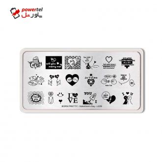 شابلون طراحی ناخن برن پرتی مدل Valentine’s Day L009