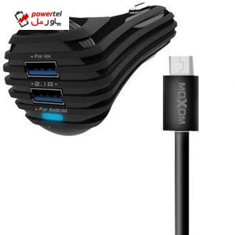 شارژر فندکی موکسوم مدل KC-06 به همراه کابل microUSB