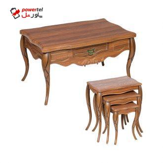 میز جلو مبلی مدل classic n019 به همراه میز عسلی مجموعه 4 عددی