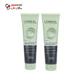 ژل پاک کننده صورت لورآل مدل Argile Pure حجم 150 میلی لیتر مجموعه 2 عددی
